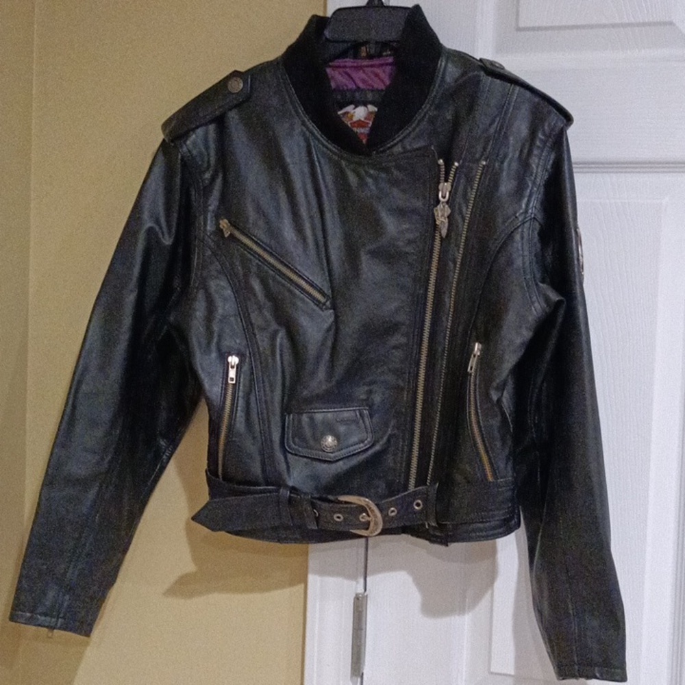 Vintage Leather Bomber Harley Davidson Jacket